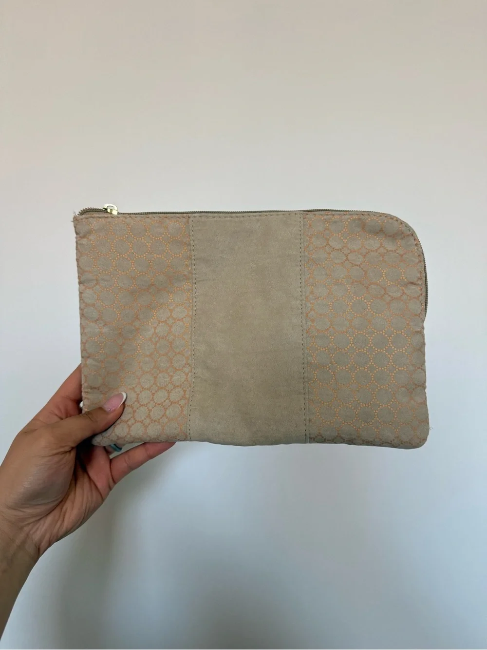 BVLGARI Suede Cosmetic Clutch Bag
